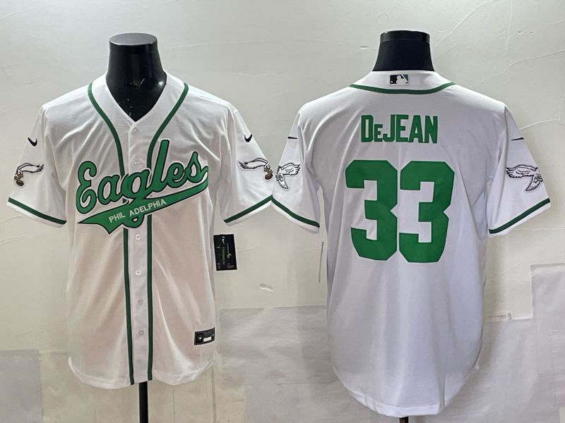 Men 2025 Philadelphia Eagles #33 Dejean white 2th generation Joint Name Nike Limited NFL Jersey style 0014